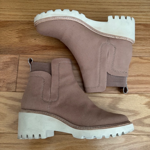 Dolce Vita Huey Booties in Mocha Canvas - Picture 2 of 4